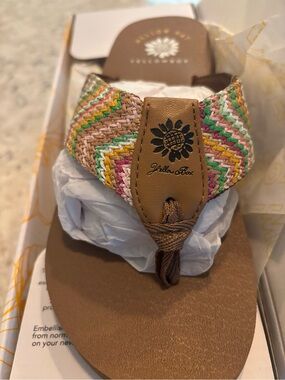 Yellow Box Multicolor Woven Thong Sandal - Brown/Multicolor *New size 6